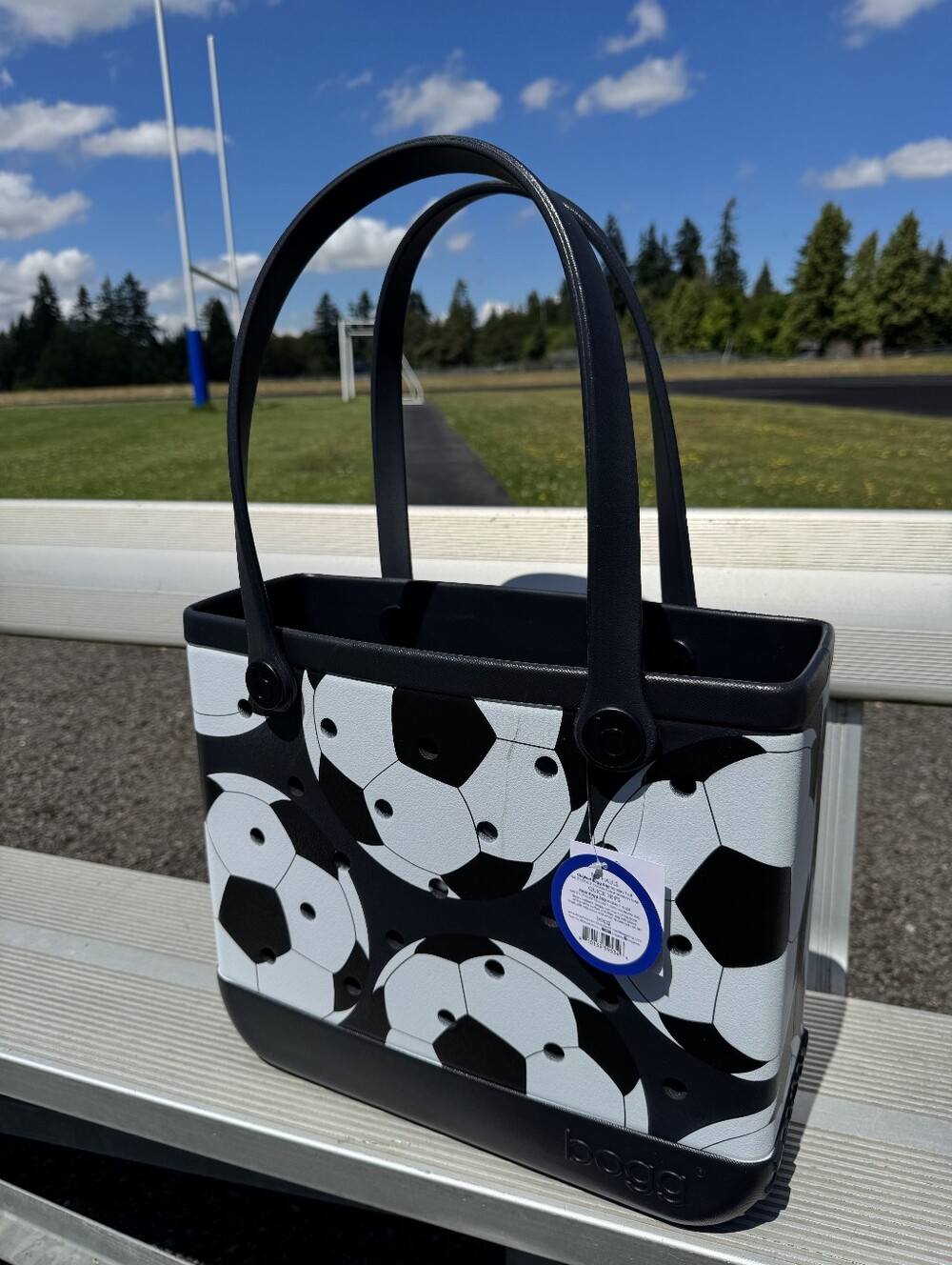 15" Bogg Bag...Soccer Print Lets kick it world‎ Cup 15" Medium black & White New